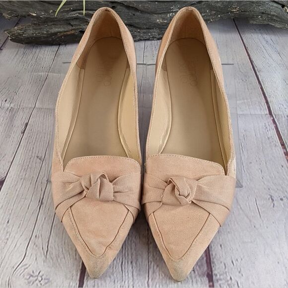 Franco Sarto Adrianni Pointed Toe Knotted Loafers, Peach - Picture 2 of 10